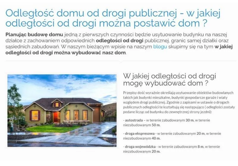 Jakie są zasady dotyczące odległości od drogi przy budowie domu?