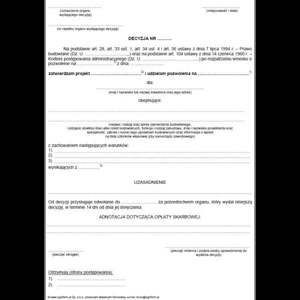 Koszt pozwolenia na budowę